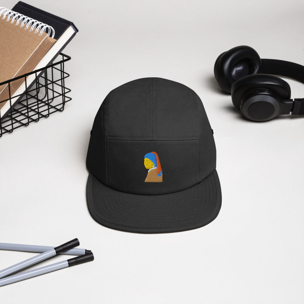 Girl with the Pearl Earring / iconic series five panel hat / Black