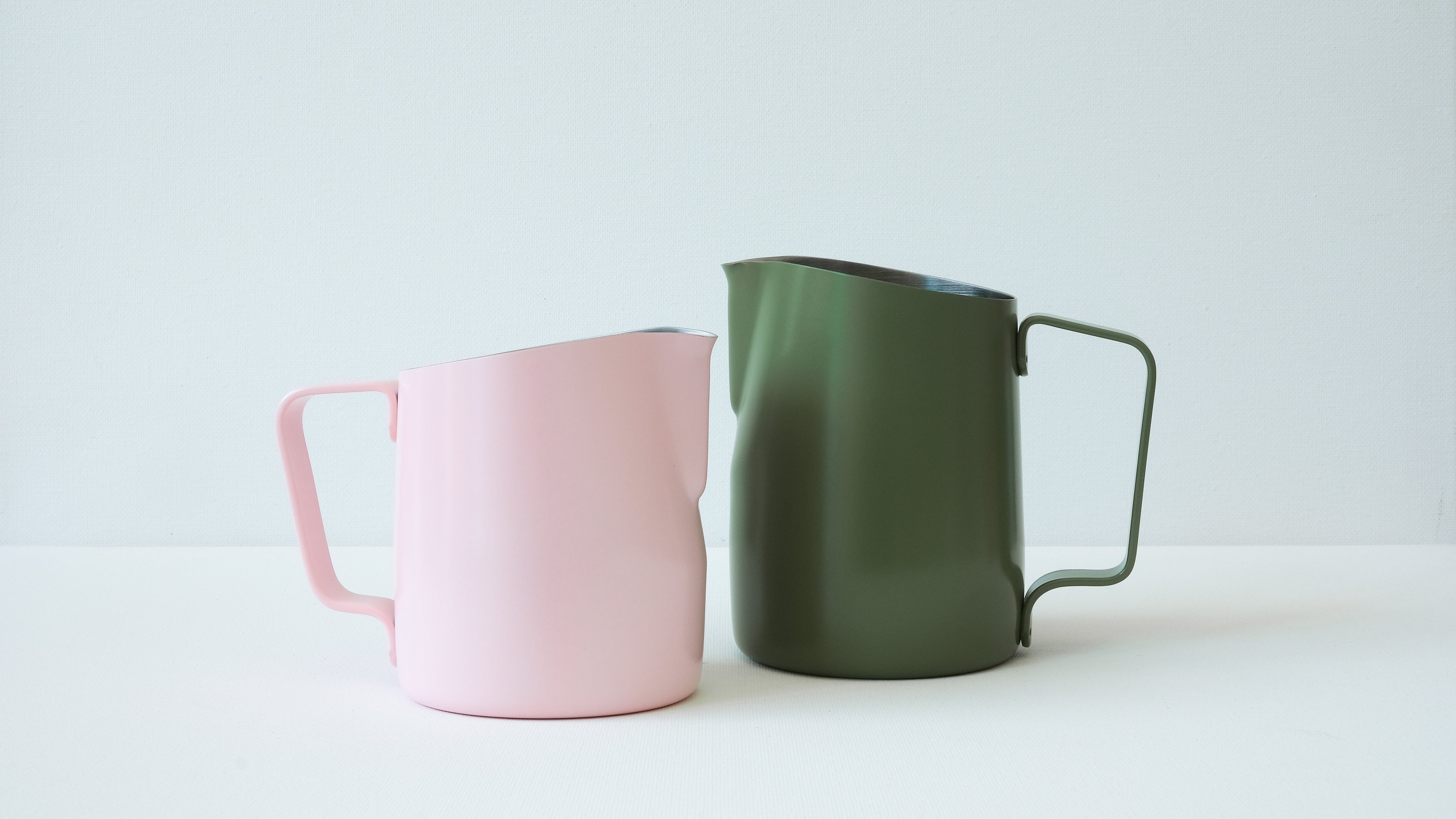15oz SLOW POUR SUPPLY® x WPM Latte Art Pitcher with Wide Spout in Moss Green "ROWAN"