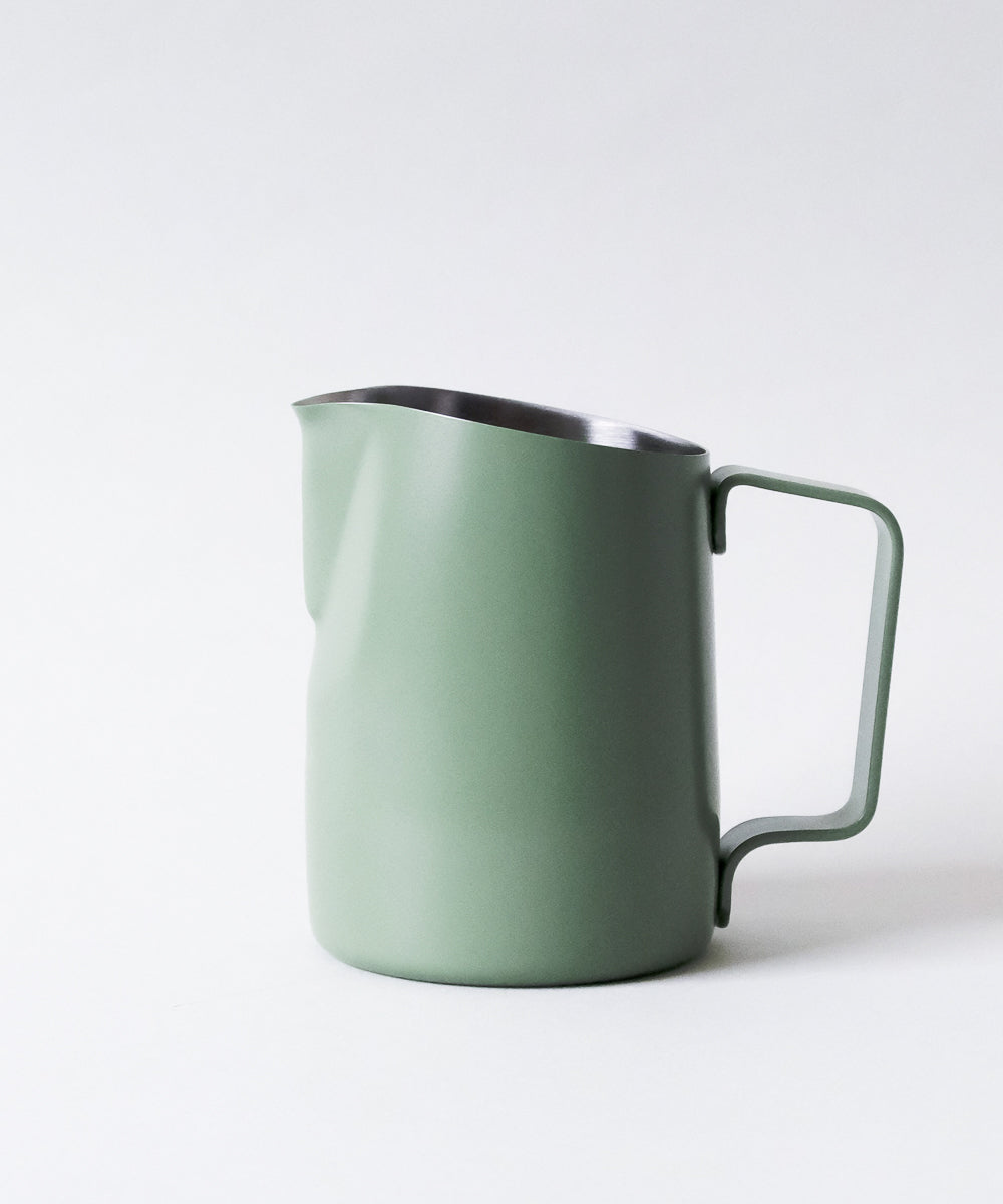 15oz SLOW POUR SUPPLY® x WPM Latte Art Pitcher with Wide Spout in Moss Green "ROWAN"