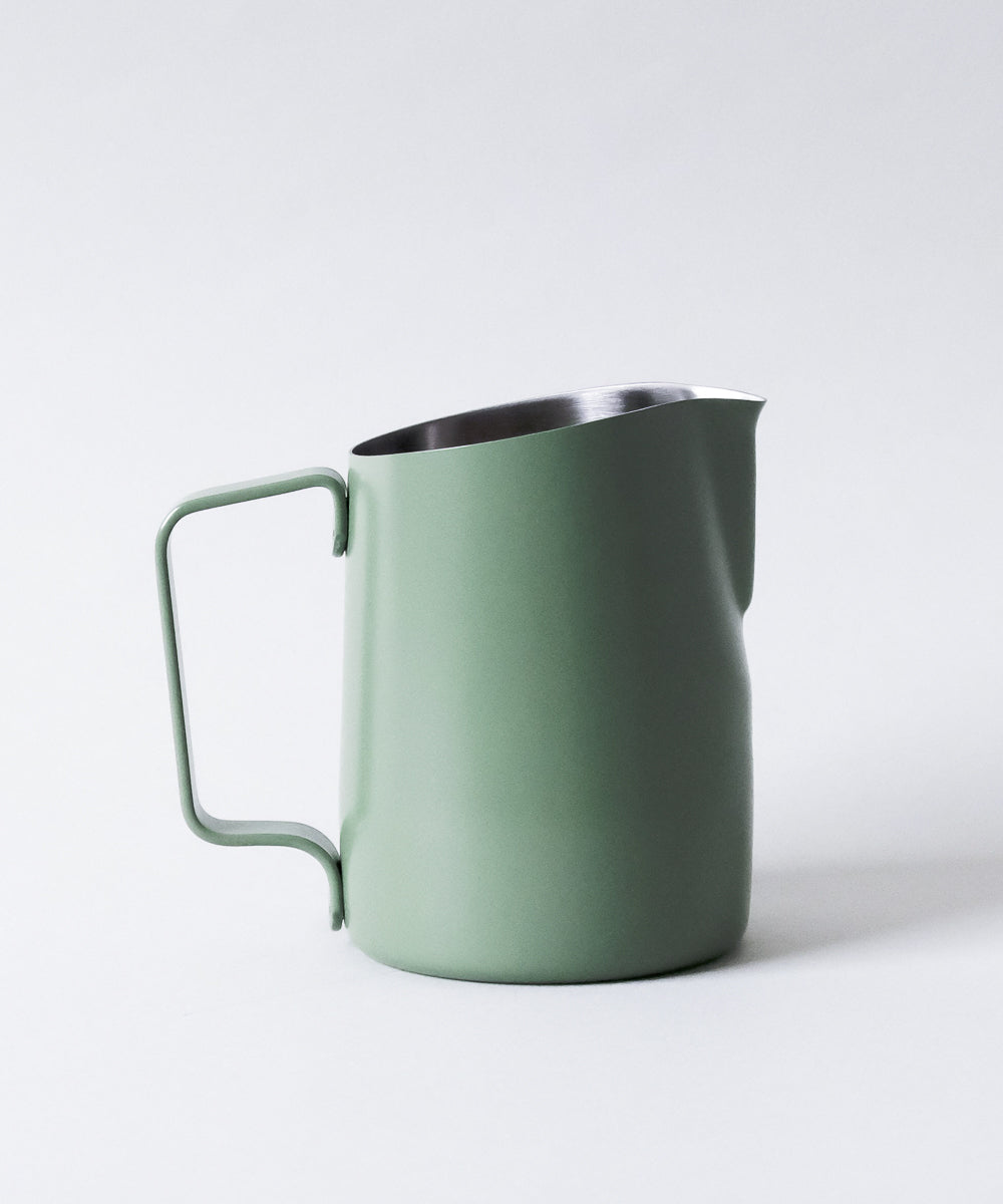 15oz SLOW POUR SUPPLY® x WPM Latte Art Pitcher with Wide Spout in Moss Green "ROWAN"