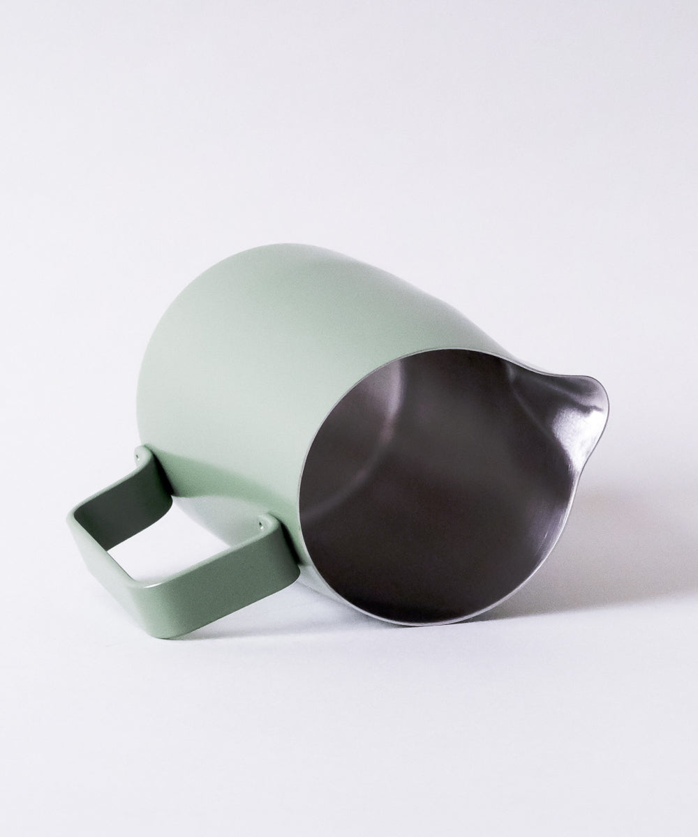 15oz SLOW POUR SUPPLY® x WPM Latte Art Pitcher with Wide Spout in Moss Green "ROWAN"