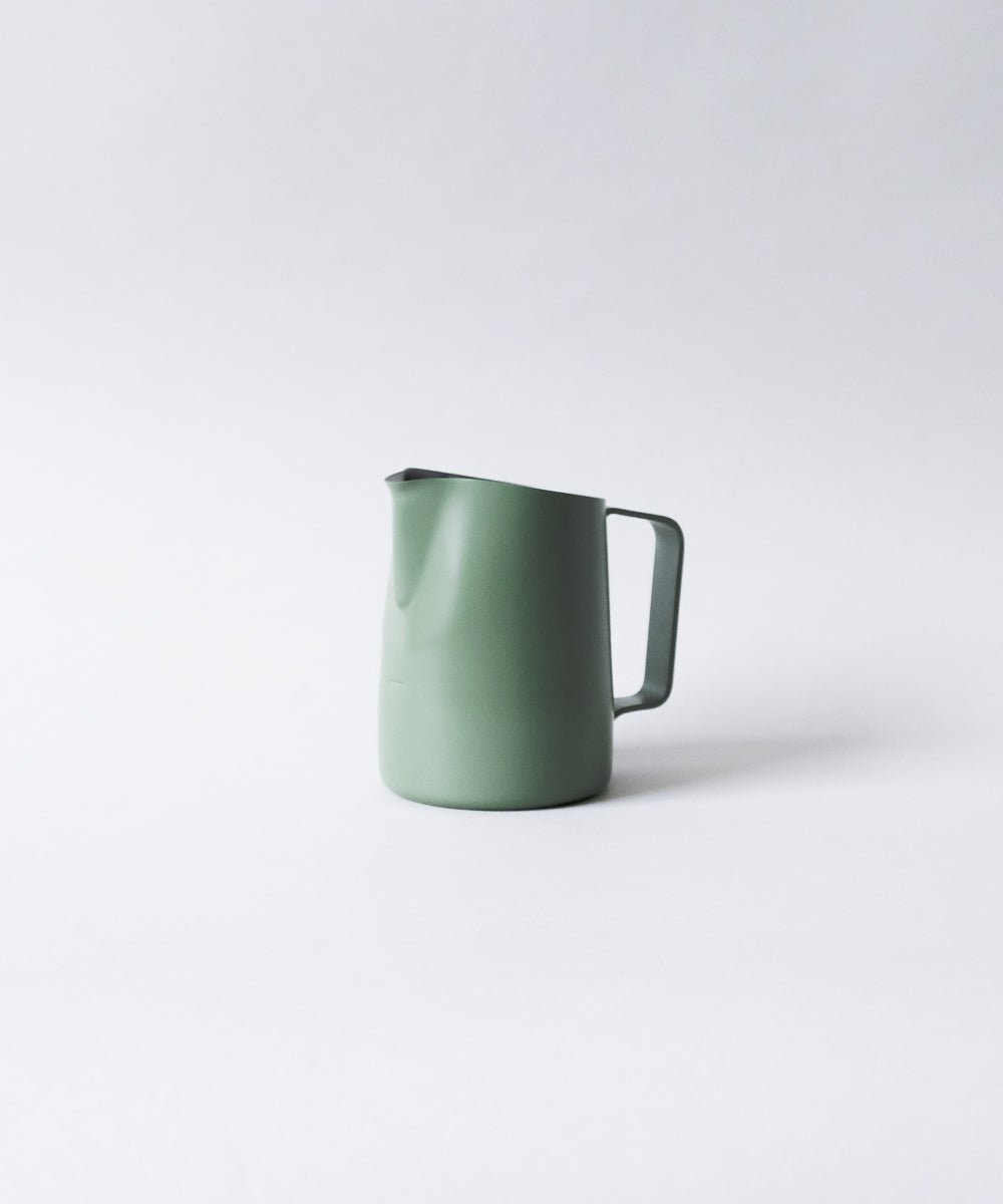 15oz SLOW POUR SUPPLY® x WPM Latte Art Pitcher with Wide Spout in Moss Green "ROWAN"